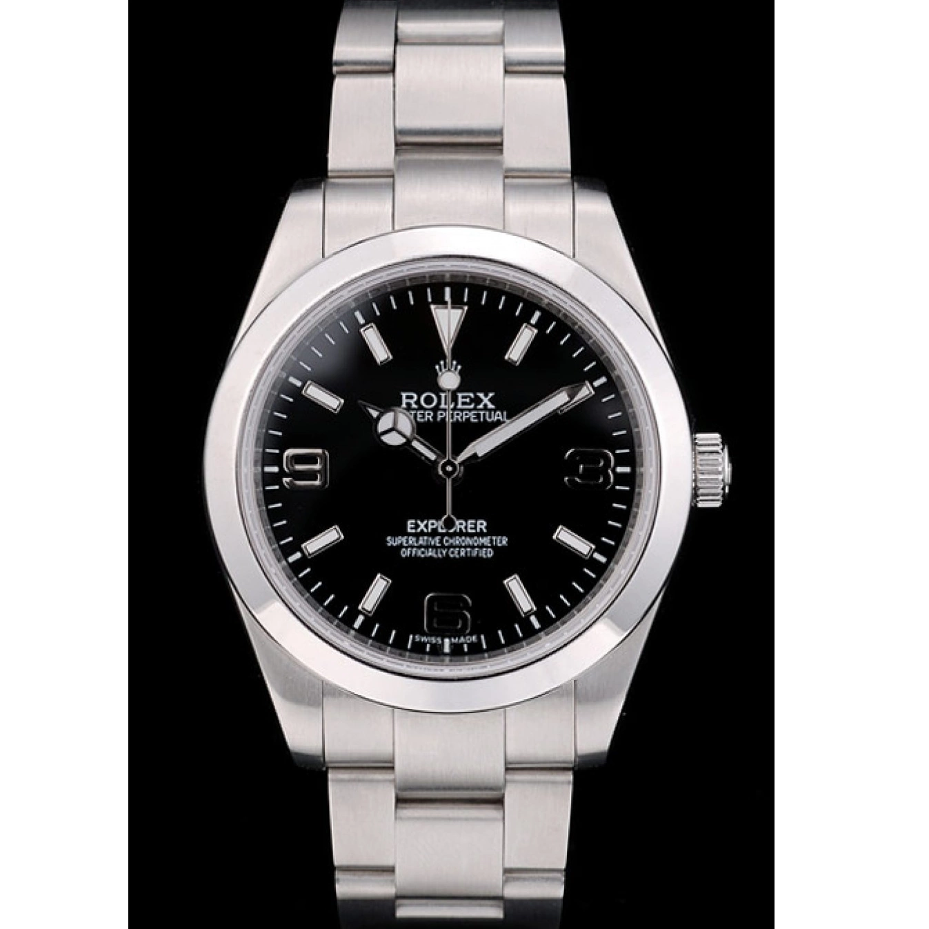 Aaa fake watches Stainless Dial Steel Rolex Black 41984 Explorer Bezel 0611